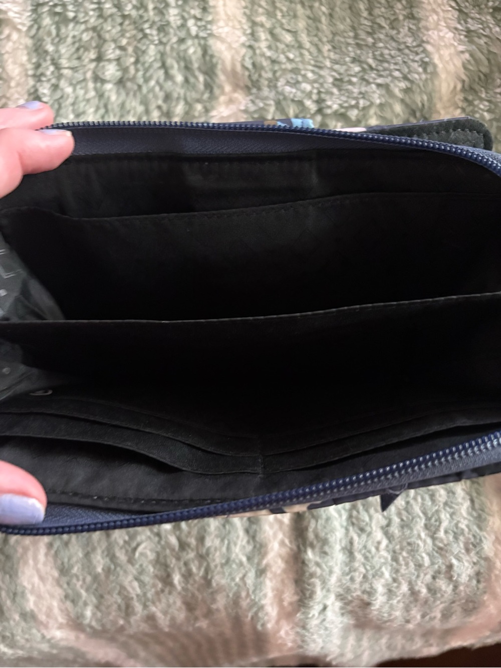 Vera Bradley Quilted Floral Wallet in Navy with Pink, Mint & Yellow - Picture 3 of 4